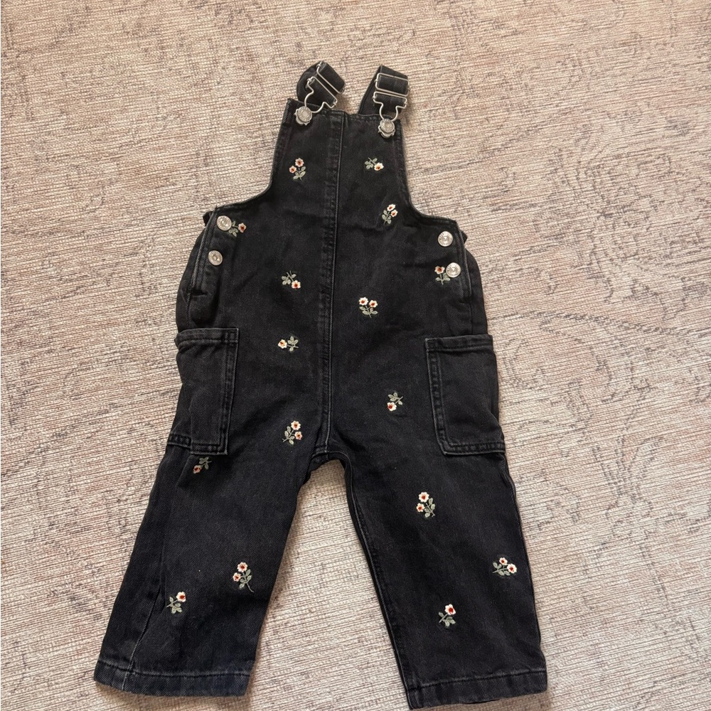 Zara embroidered overalls